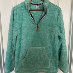 Katydid Aquamarine Fleece Pullover Size Small